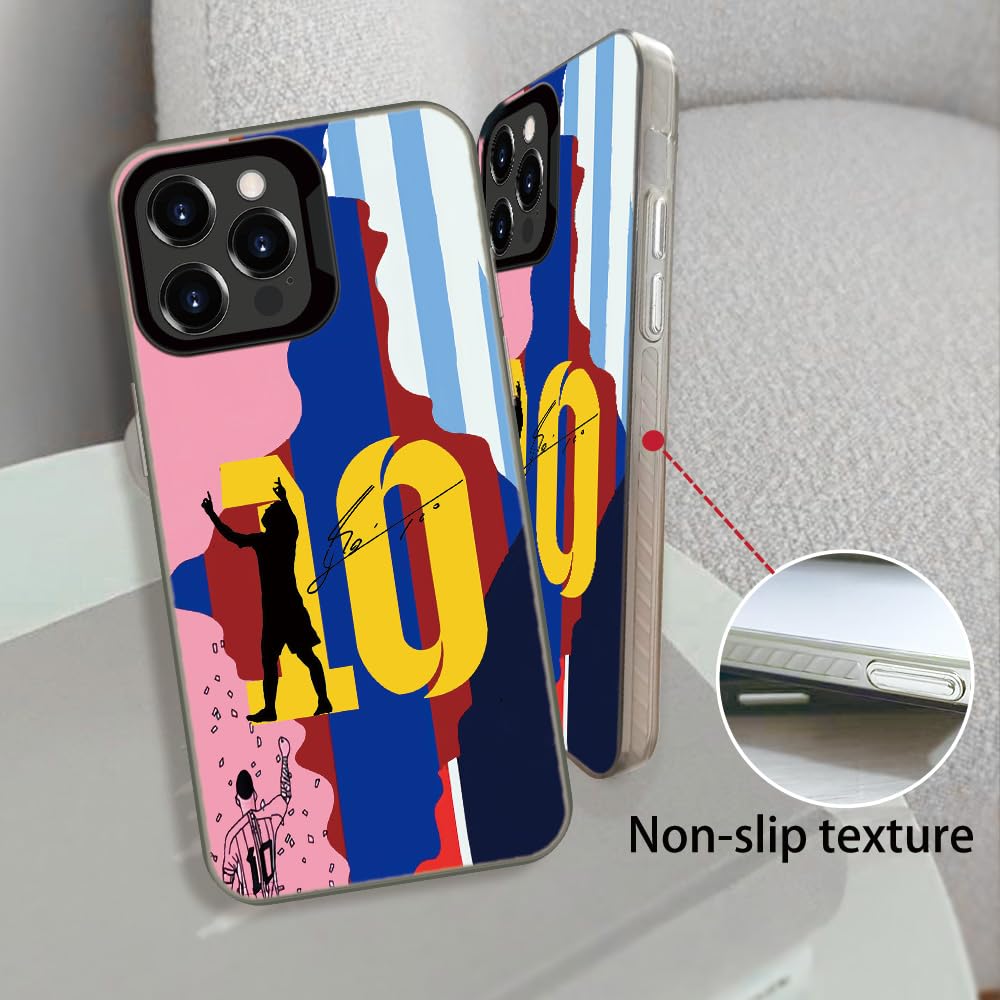 Custodia a puzzle n. 10, compatibile con iPhone 15 Pro Max, design con capra da calcio, custodia protettiva antiurto antiscivolo (Leo)