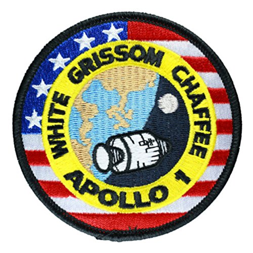 Patch officiel de la mission Apollo 1 de la Nasa - Fabriqué aux États-Unis - Blanc - Grissom Chaffee