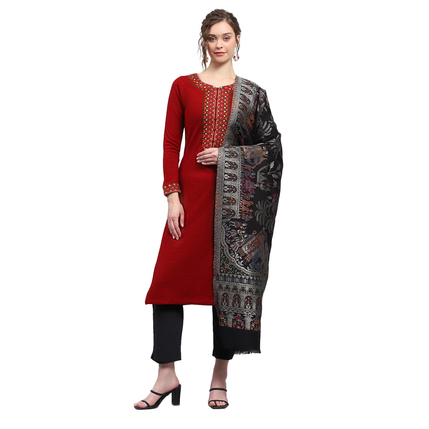 Monte Carlo Womens Self design Shawl (224SHW7117)-image-23