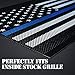 Xprite Aluminum Alloy Front Grill Inserts Mesh with Law Enforcement Blue Stripe Compatible with 2007-2018 Jeep Wrangler JK Stock Grille