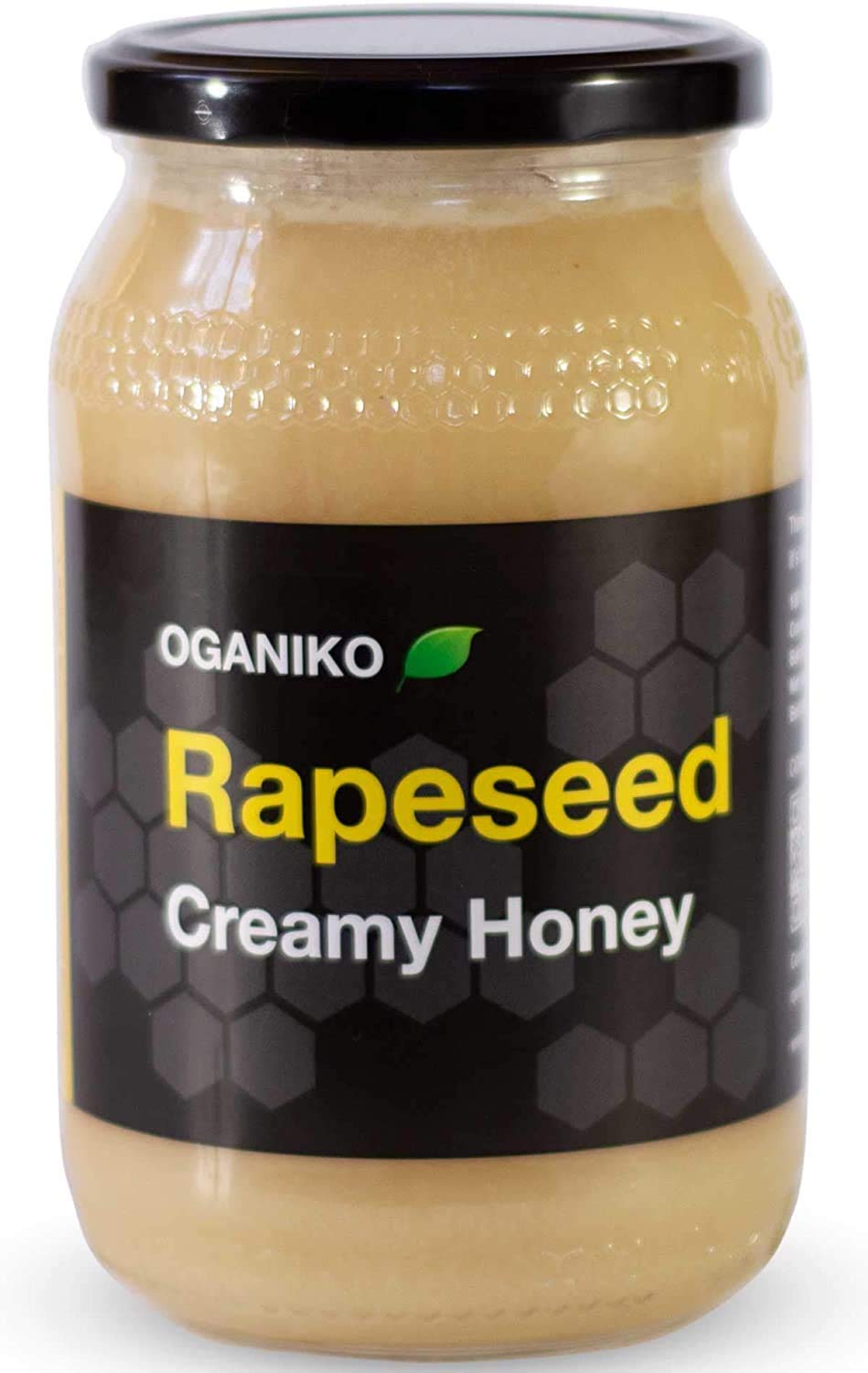 OGANIKO Raw Honey (Glass Jar) - Unpasteurised, Unprocessed, Unfiltered - Pure Honey, High in Unique Enzymes and Nutrients (Rapeseed, 700g)