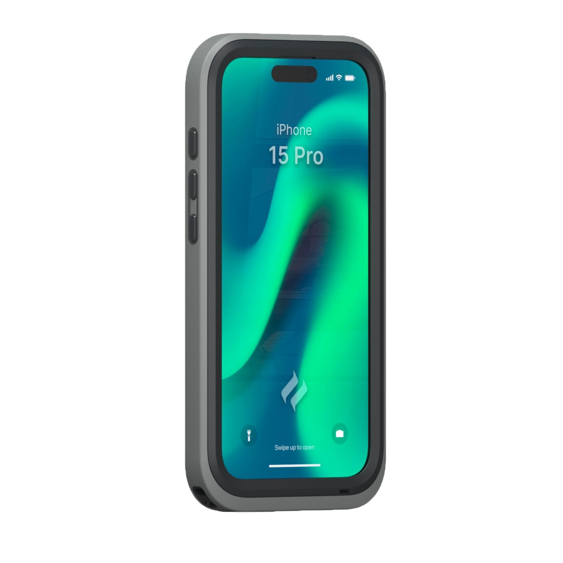 Catalyst - Cover Impermeabile e Antiurto Protezione Totale, custodia resistente alle cadute, alta protezione per iPhone 15 Pro - retro trasparente e bordo rinforzato in gomma nero