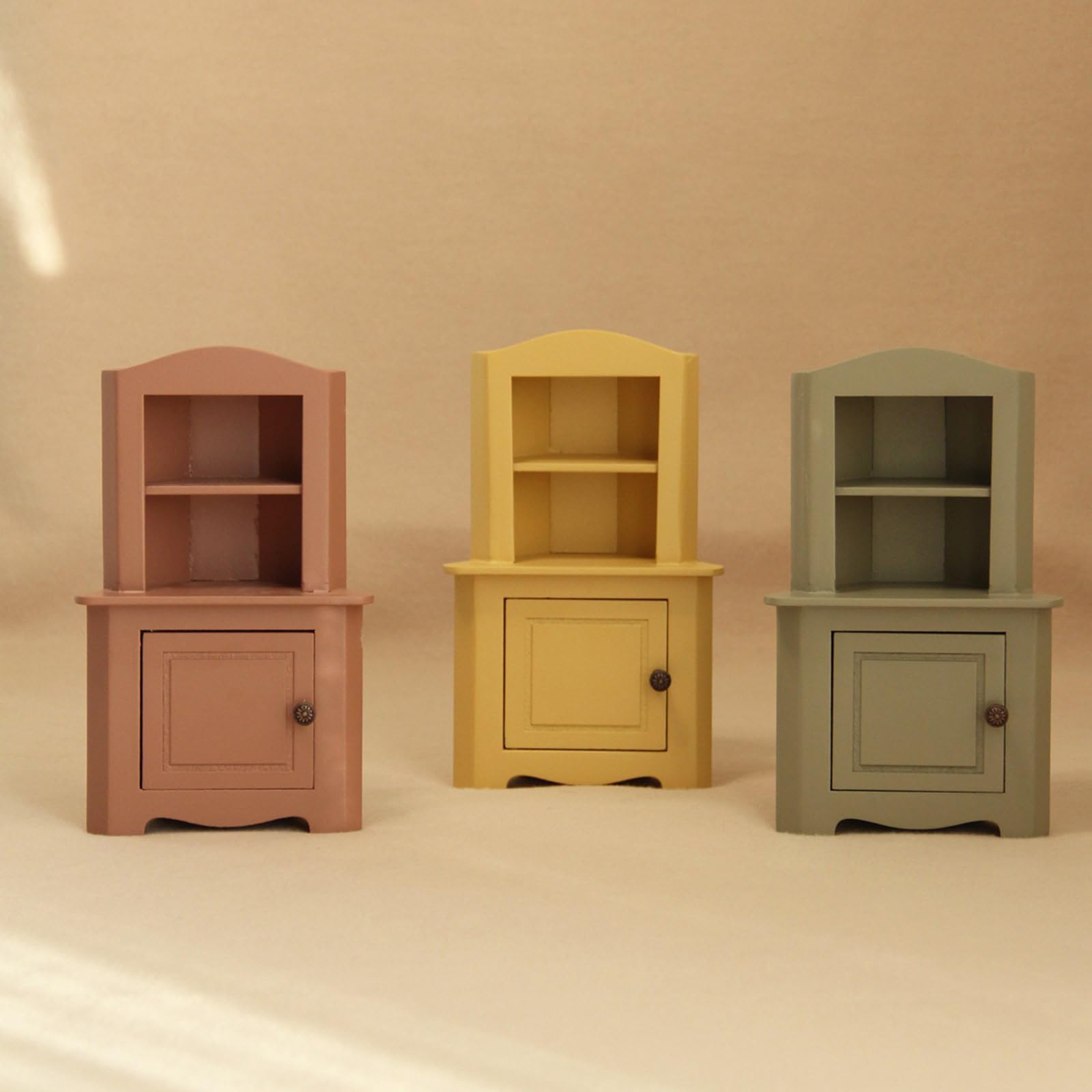 Armario de madera modelo muebles escala 1:12, amarillo