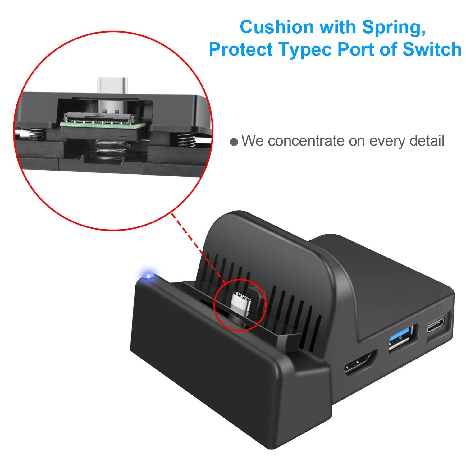 CJBIN Switch Dock für Switch/Switch OLED, 3 in 1 Switch 4K HDMI TV Adapter, Switch TV Docking