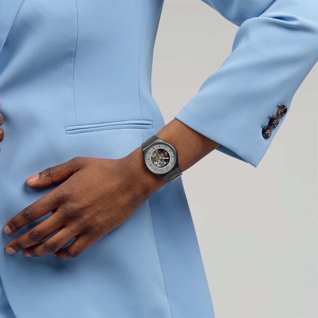 Swatch SS07B113G TRAIN THE HANDS Orologio, Nero, Tipo di bracciale