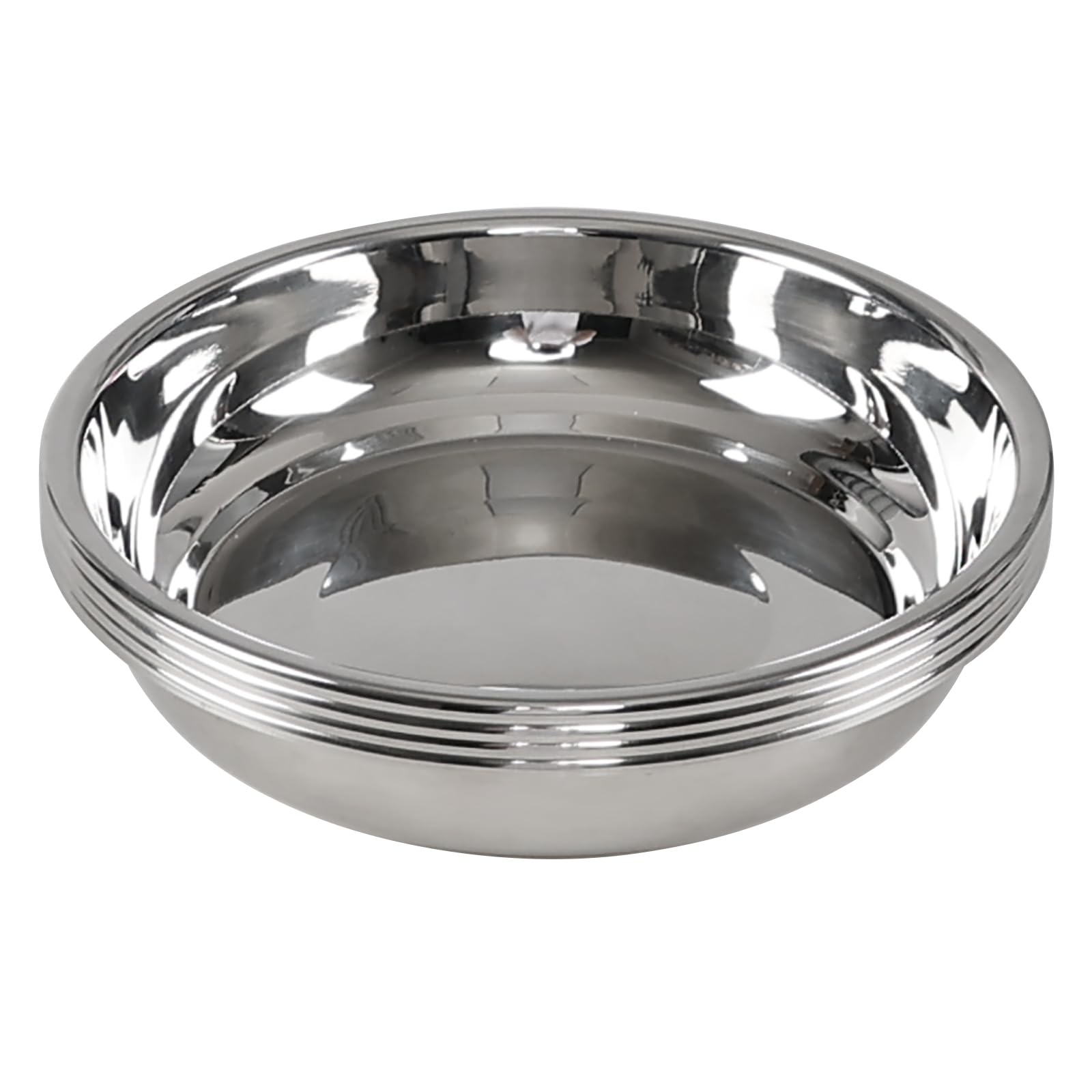 Fabnati Set of 4 Stainless Steel Plates for Eating, Round Camping Serving Plate Set