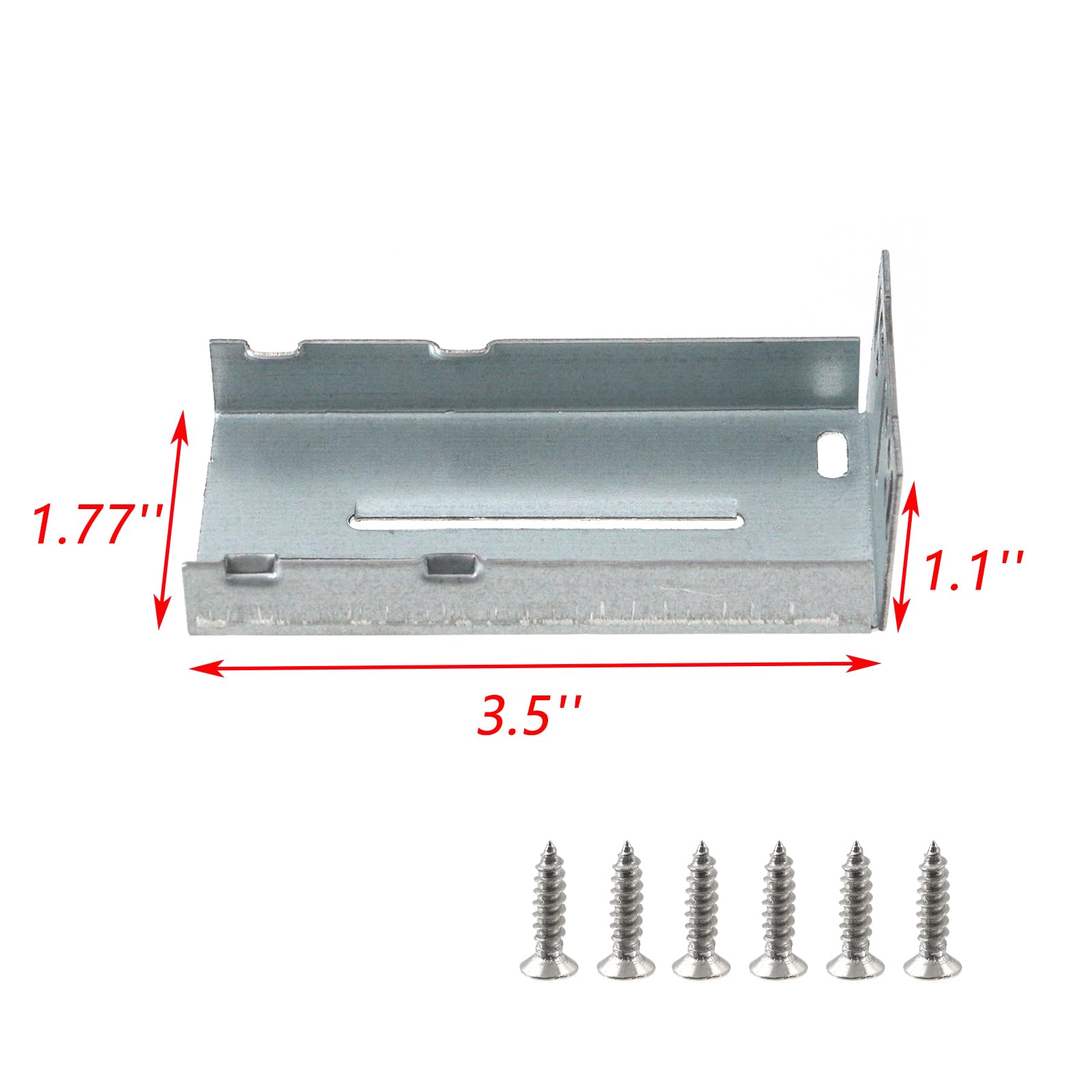 UTALIND 10 Pcs Rear Mounting Brackets Metal Drawer Slides Brackets for Cabinet, Suitable for 1.77 Inch (45 mm) Width Drawer Slides