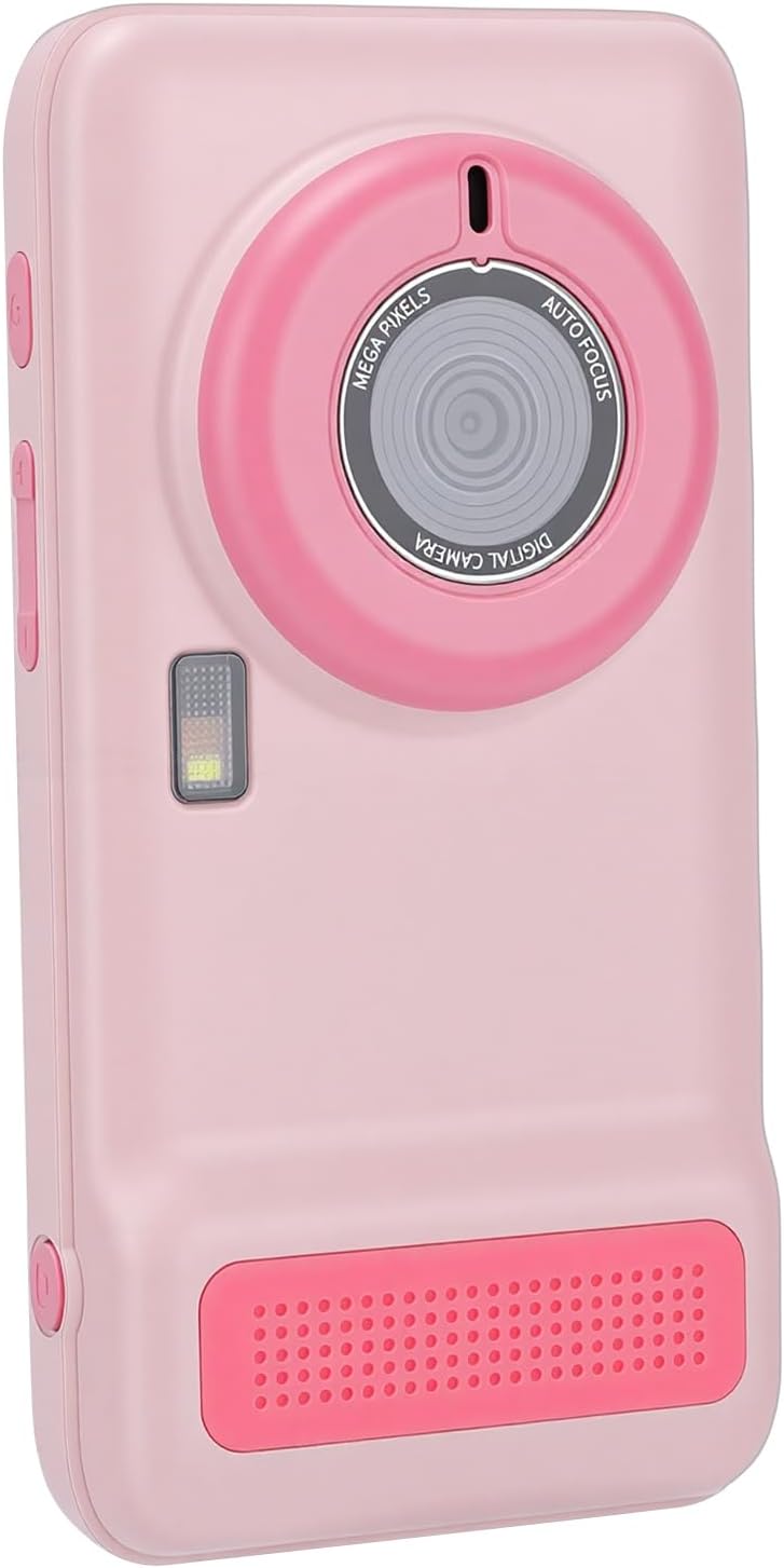 Yunseity AI Kids Camera, 2MP 5MP Dual Lens Object Recognition Voice Dialogue 4 Inch Touch Screen Digital Camera with 16GB WiFi MP3 Player, for Boys Girls Holiday Travel Gifts (Pink)