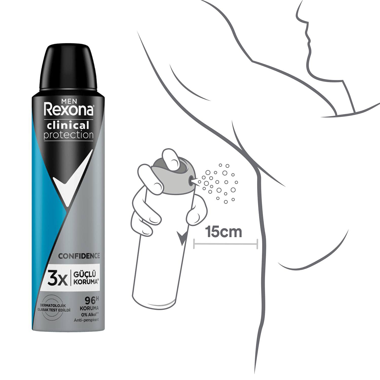 Rexona Men Clinical Protection Erkek Sprey Deodorant Confidence 150 ml 2li paket