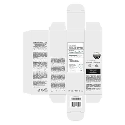 Miniatura 7 de VT COSMETICS CICA Reedle Shot 700 Essence  Esencia facial definitiva, cuidado instantáneo de la piel, complejo centella, ácido hialurónico, extracto