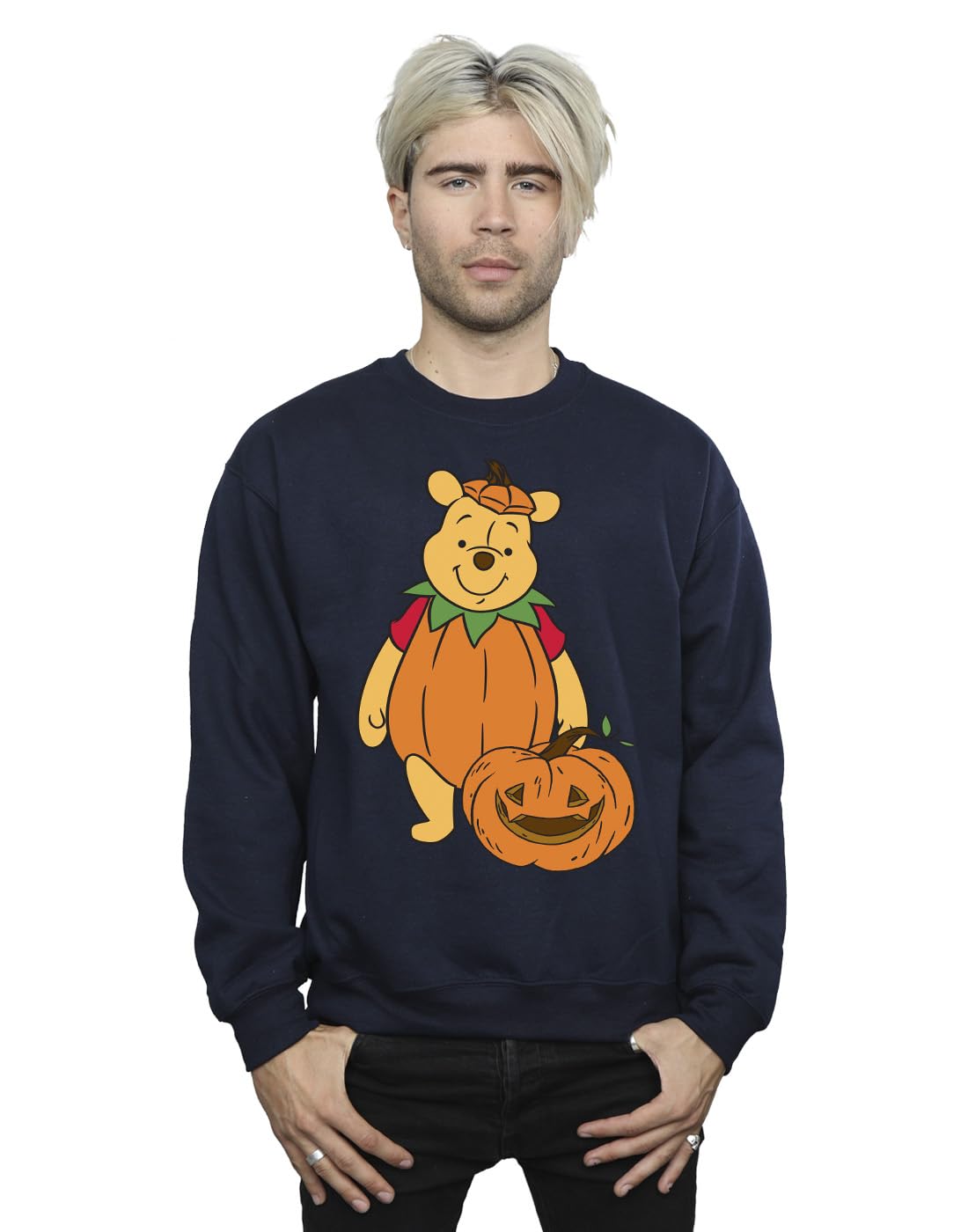 Winnie the Pooh Navy Halloween Pumpkin Sweatshirt - Men's - M