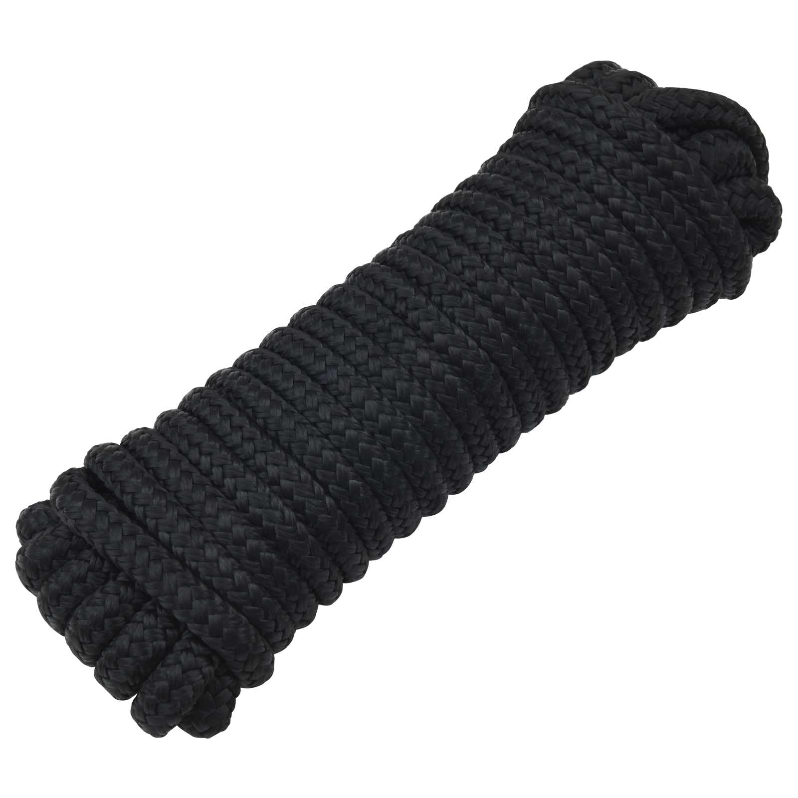 Cuerda para barco de 9 m de poliéster, 1 cm de diámetro, cuerda negra para fijar tensores para jardín, barco, camping, taller y exterior