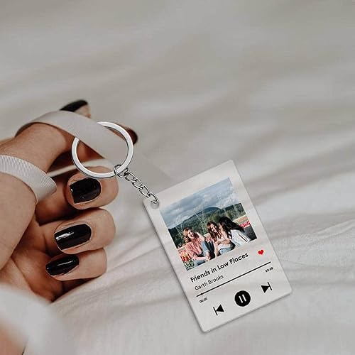 Miniatura 5 de Llavero personalizado de Spotify, llavero personalizado con placa de canción para novio y pareja con texto personalizado, acrílico