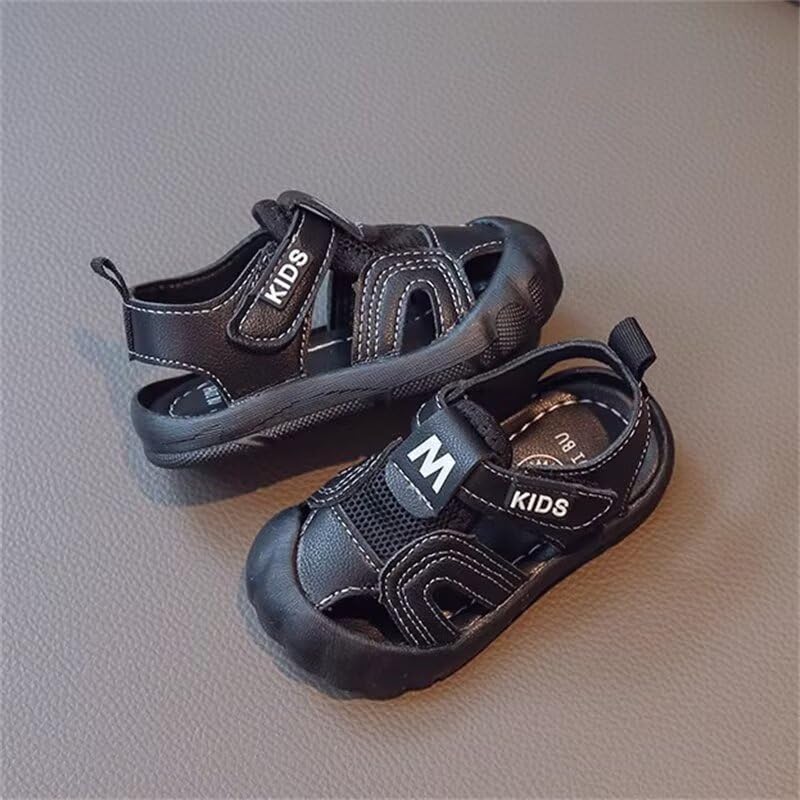 Zonkacen Little Boy Anti Skid Closed Toe Fashion Casual Sport Sandals for Summer Outdoor Walking Running Beach Aqua Wading School Holiday Black Infant 3.5