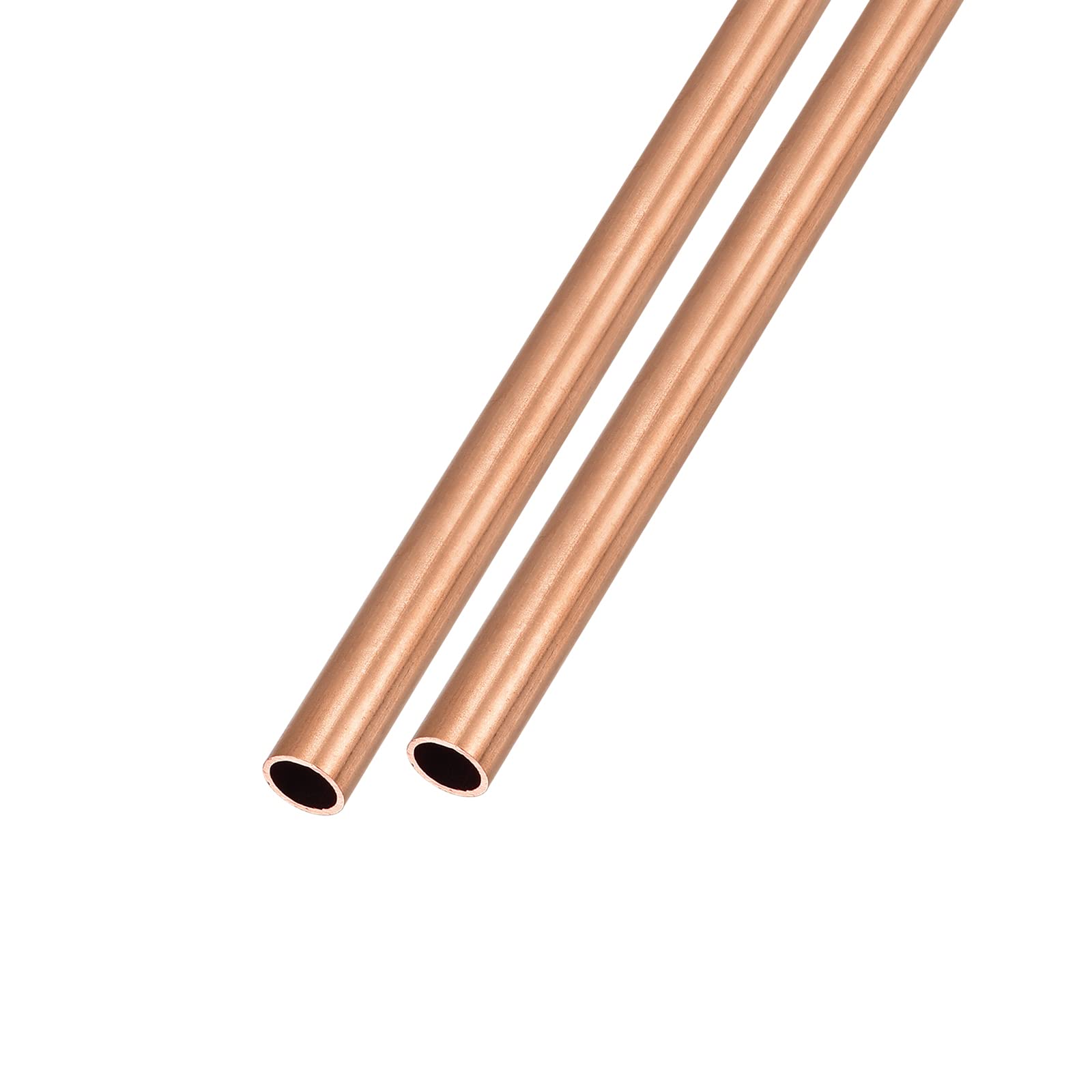 Copper Tube (6mm OD x 0.5mm Wall T x 300mm L) 2Pcs, Straight Tubing - for Home Furnishing, Machinery, DIY Handicraft