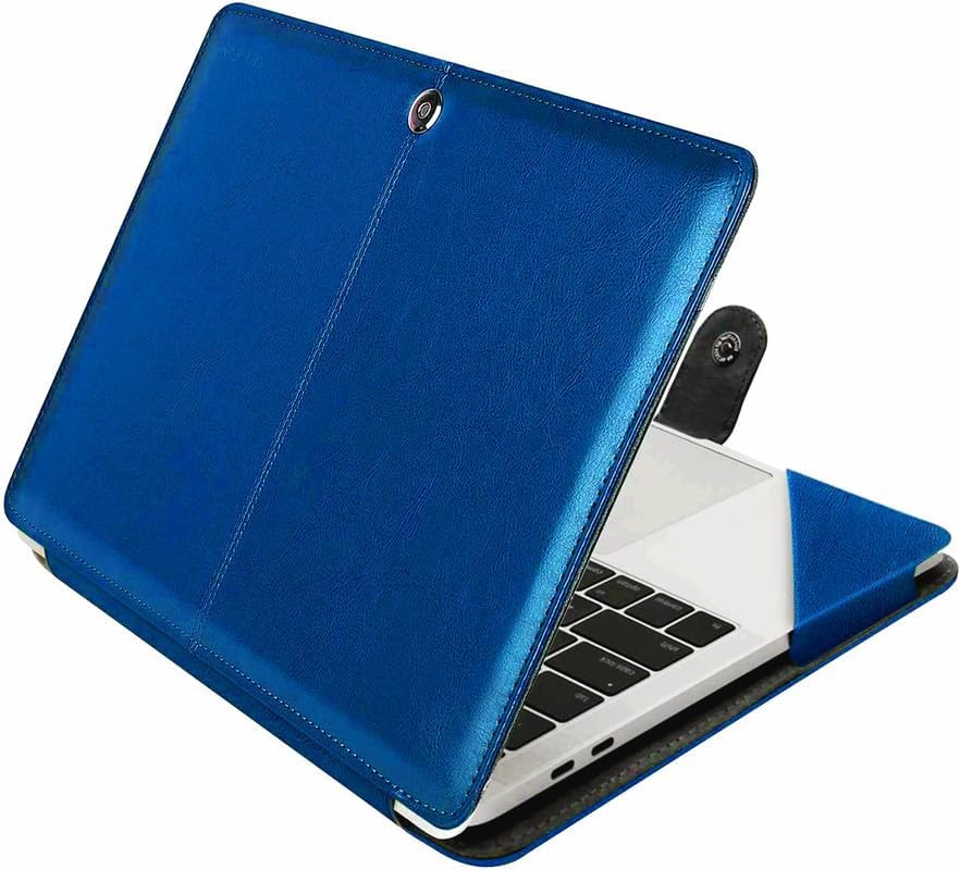 Image of Flausen Original PU Leather Case Cover Compatible for Laptop (HP Pavilion 14 12th Gen, 14-dv, Navy Blue)