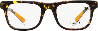 Shinola Modified Rectangle Eyeglasses SH15002 242 Amber Tortoise 51mm