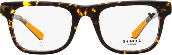 Shinola Modified Rectangle Eyeglasses SH15002 242 Amber Tortoise 51mm