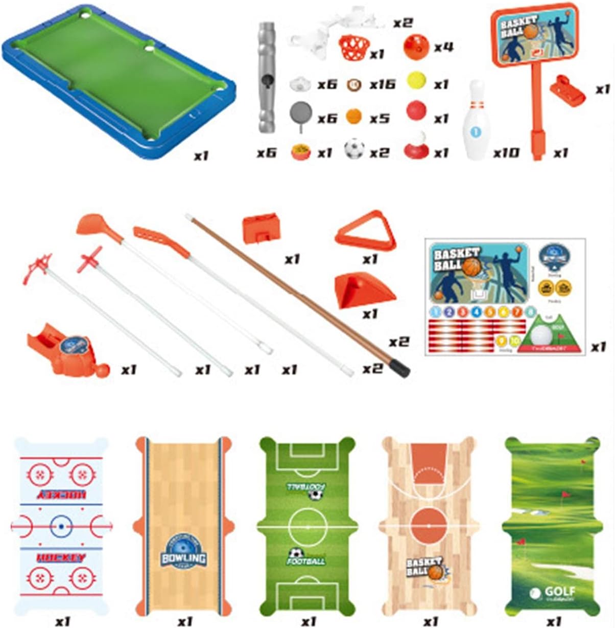 Portable Mini Tabletop Billiards Home Use Desktop Bowling Game Toy Games Desktop Snooker Pool Table Set for Kids Adults Boys Girls, upgrade