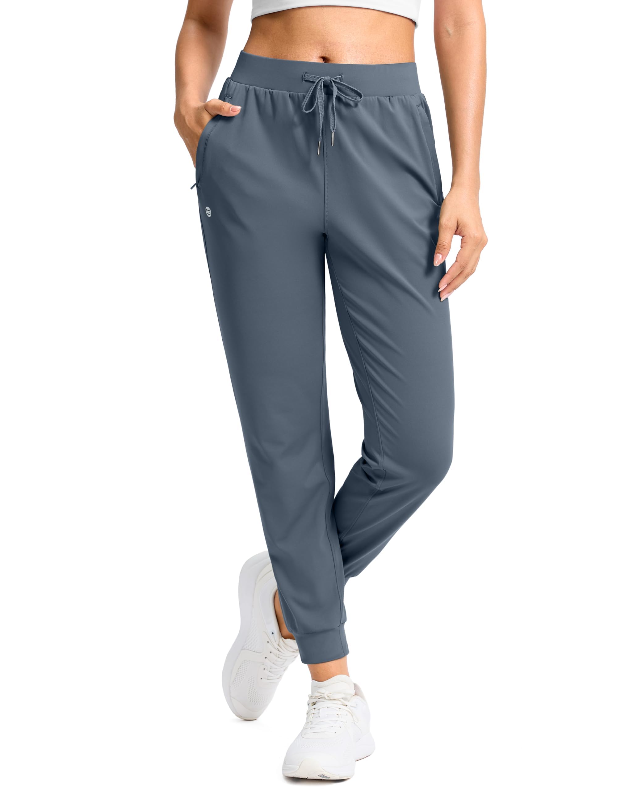 Joggers for Women with Zipper Pockets Workout Athletic Pants