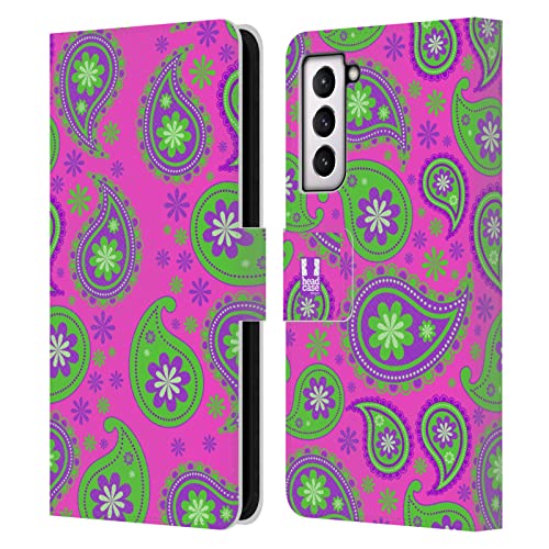 Étui Portefeuille Samsung Galaxy S21 FE 5G Head Case Designs en Cuir à Motif Paisley Coloré