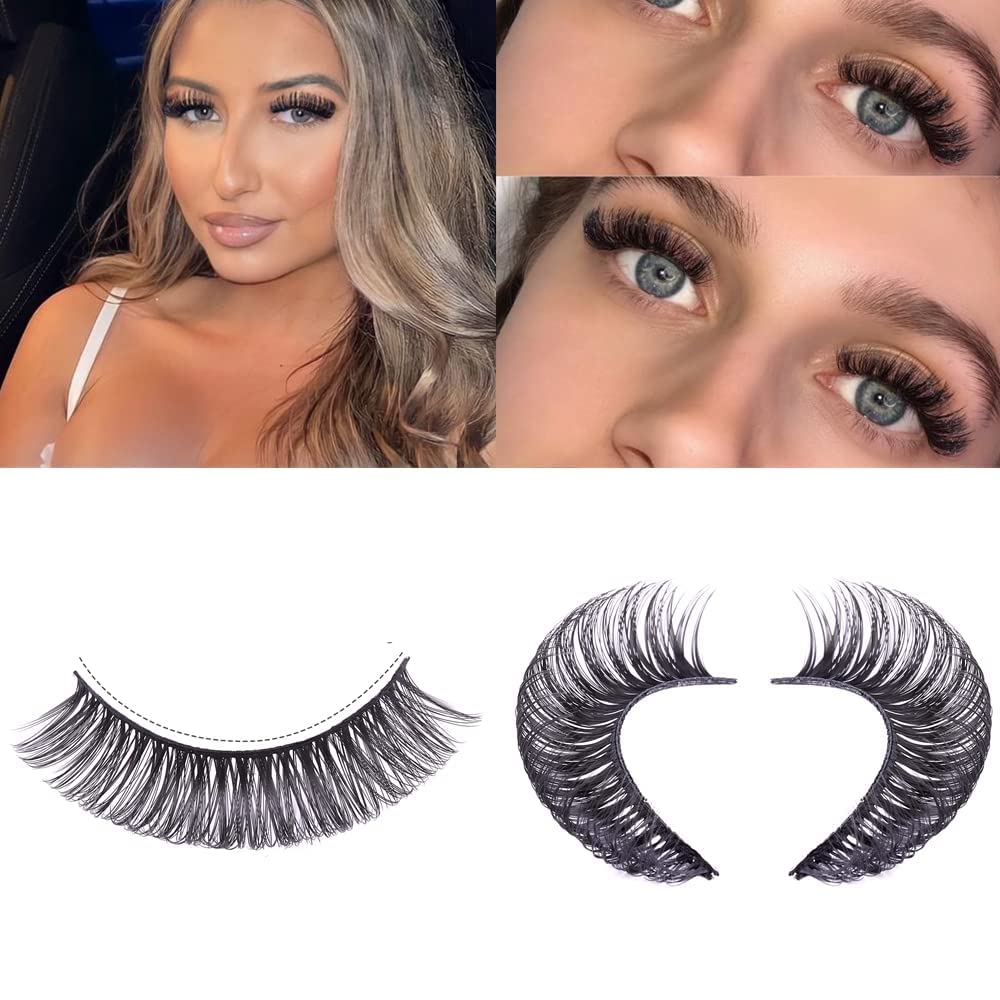 False Eyelashes Russian Strip Lashes Natural Fluffy Wispy D Curly 10 works Reusable Fake Eyelashes Faux Mink Lashes Thick Short Soft Eyes Lash(#2) - Image 3