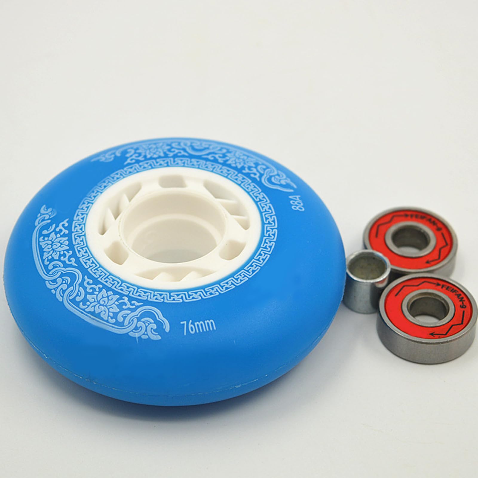 Genérico Ruedas de Repuesto para Patines en Línea Exterior Interior Rueda de Patinaje de Velocidad en Línea de 73 mm, 76 mm Y 80 mm, 90 A, con Rodamiento