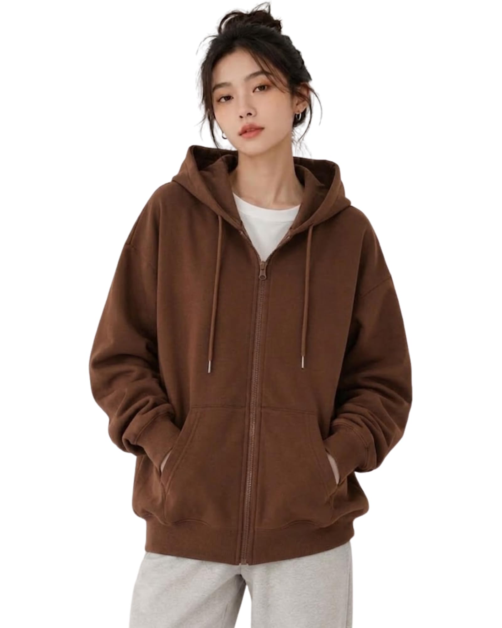 shaira fashion Casual Solid Full Sleeves Stylish Winter Hooded Neck Fleece Zipper Hoodie for Women-picture-29