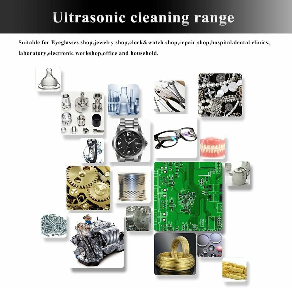 Limpiador Ultrasónico 15L con Calentador y Temporizador, Máquina Profesional de Acero Inoxidable para Joyería, Herramientas de Laboratorio y Gafas - Alta Potencia 40kHz, Calor Ajustable (0-80°C)