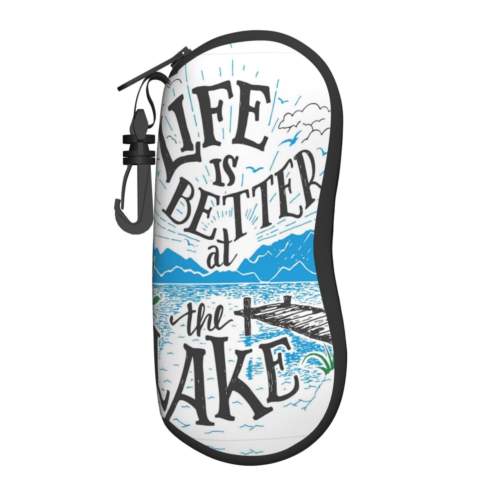 USAMZDIYWatercolor Sunflower Sunglasses Soft Case With Carabiner Ultra Light Neoprene Zipper Eyeglass Case for Women