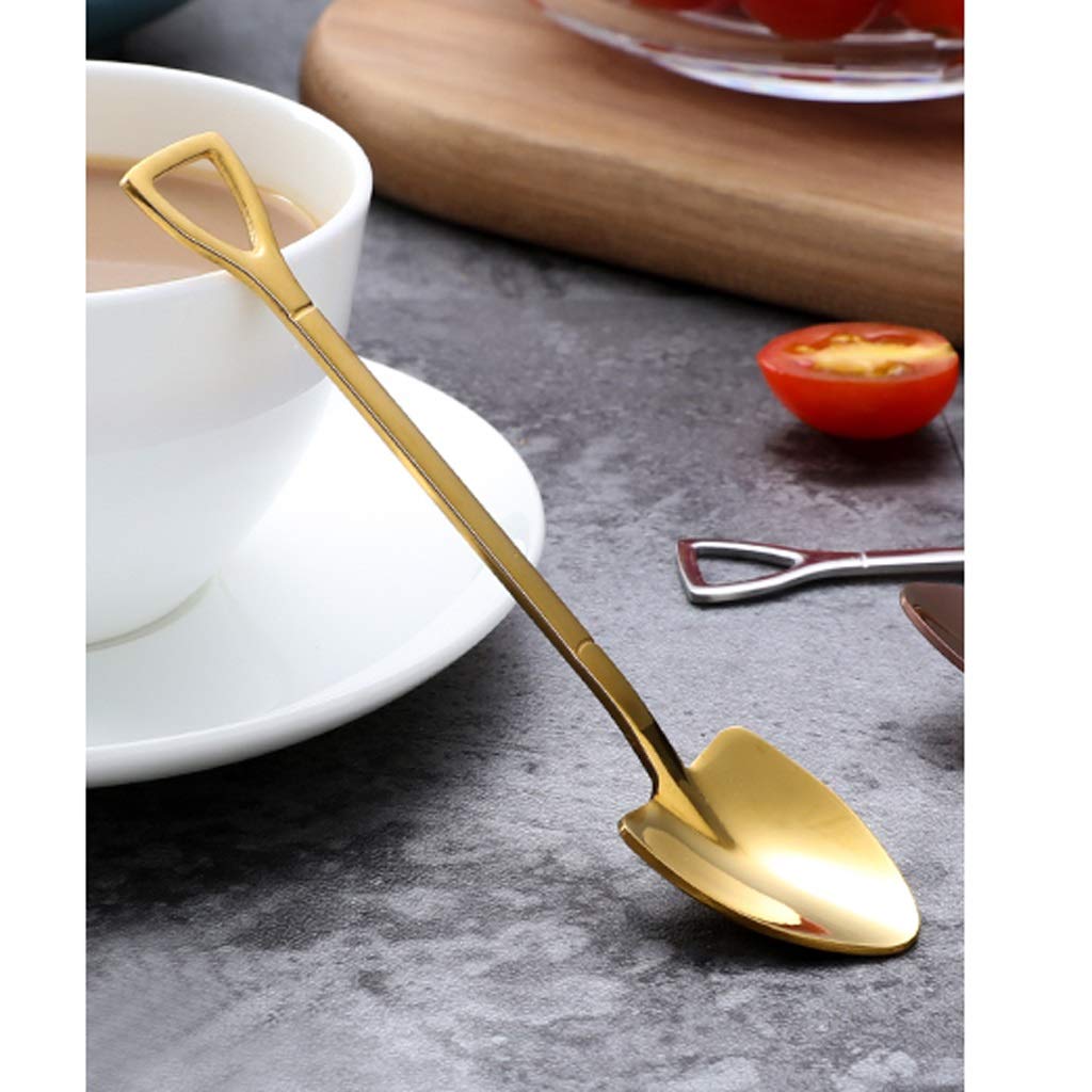 Cucharas de té, cucharas de postre, cuchara de café creativa de acero inoxidable, cuchara for helado, cucharas de azúcar, helado, té, cucharas for agitar, cucharas de café expreso, cucharas de sopa (c