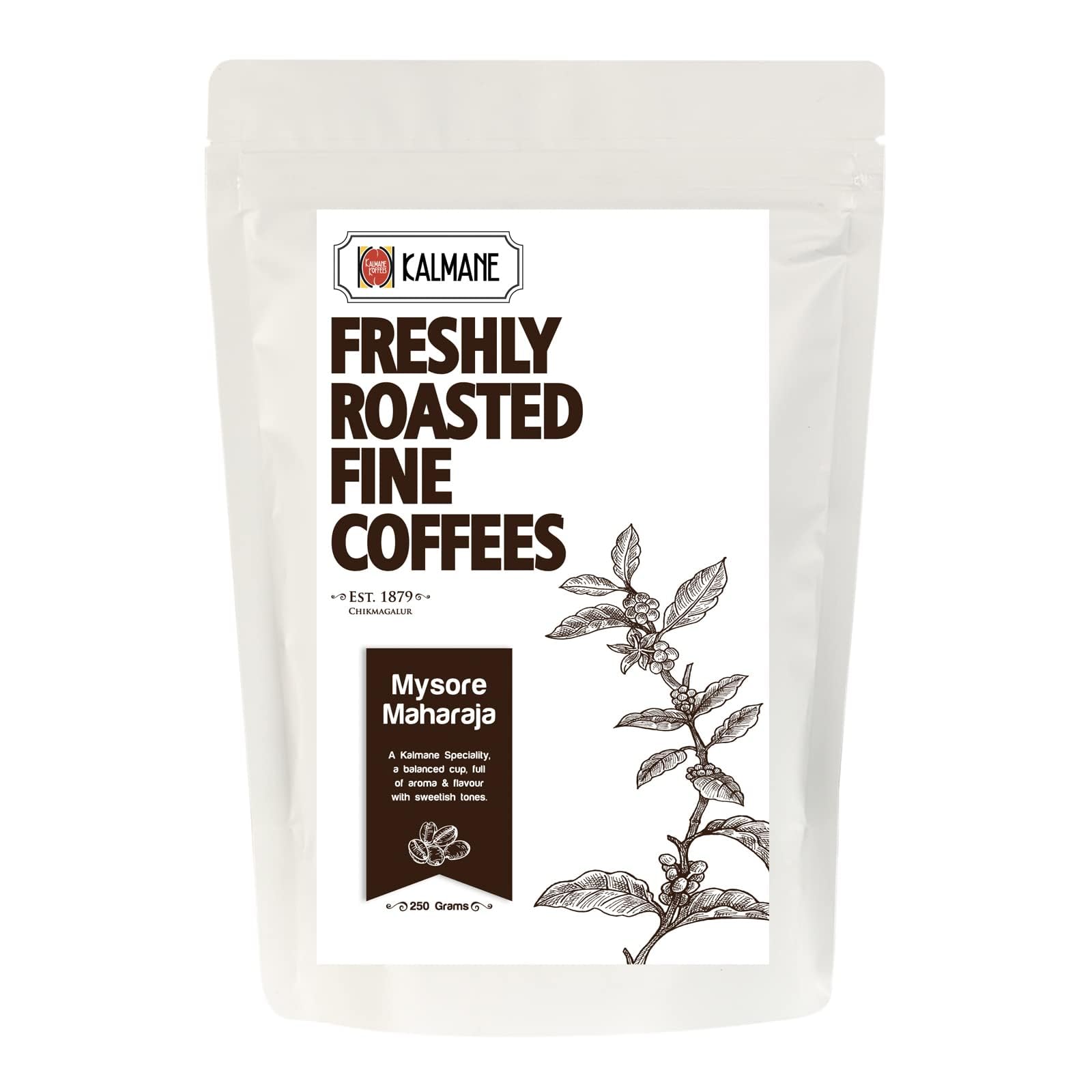 Kalmane Koffees | Mysore Maharaja | Freshly Roasted Ground Coffee Powder Made with 100% Specialty Grade Arabica - Roasted Frequently in Small Batches - 85% Coffee 15% Chicory (250 gm, Medium Grind) (B0CTH1MVXJ) Amazon Price History, Amazon Price Tracker
