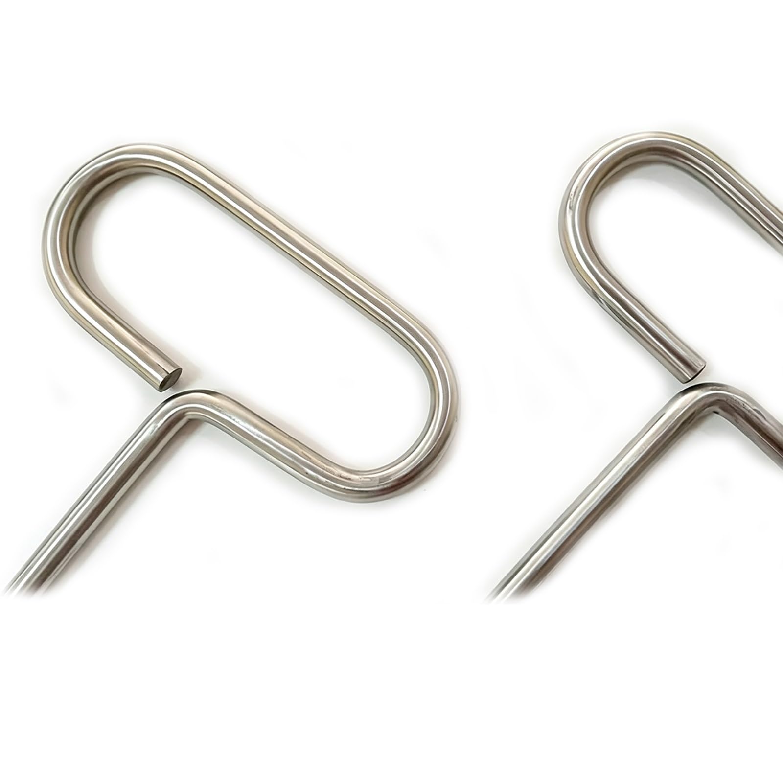 31 1/2 Zoll massiver stumpfer J-Haken, 304 Edelstahl für Heben | 3/8 Zoll einteiliges, schweißfreies Abzieherwerkzeug mit ovalem Griff für Kanalgitterabdeckungen(3pcs)