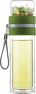 T-BOTTLE Bouteille à thé à emporter en verre à double paroi Vert forêt 300 ml