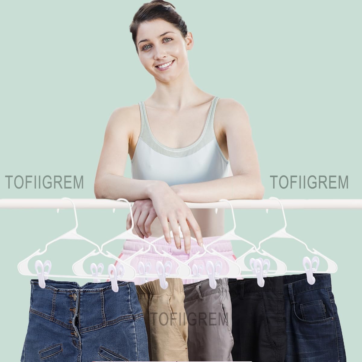 White Hanr Clips, Multi-pose Plastic Hanrs Clips