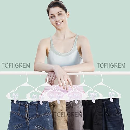 Vista 20 de Clips de plástico multiusos, 50 unidades, color gris, perfectos para perchas de plástico de terciopelo