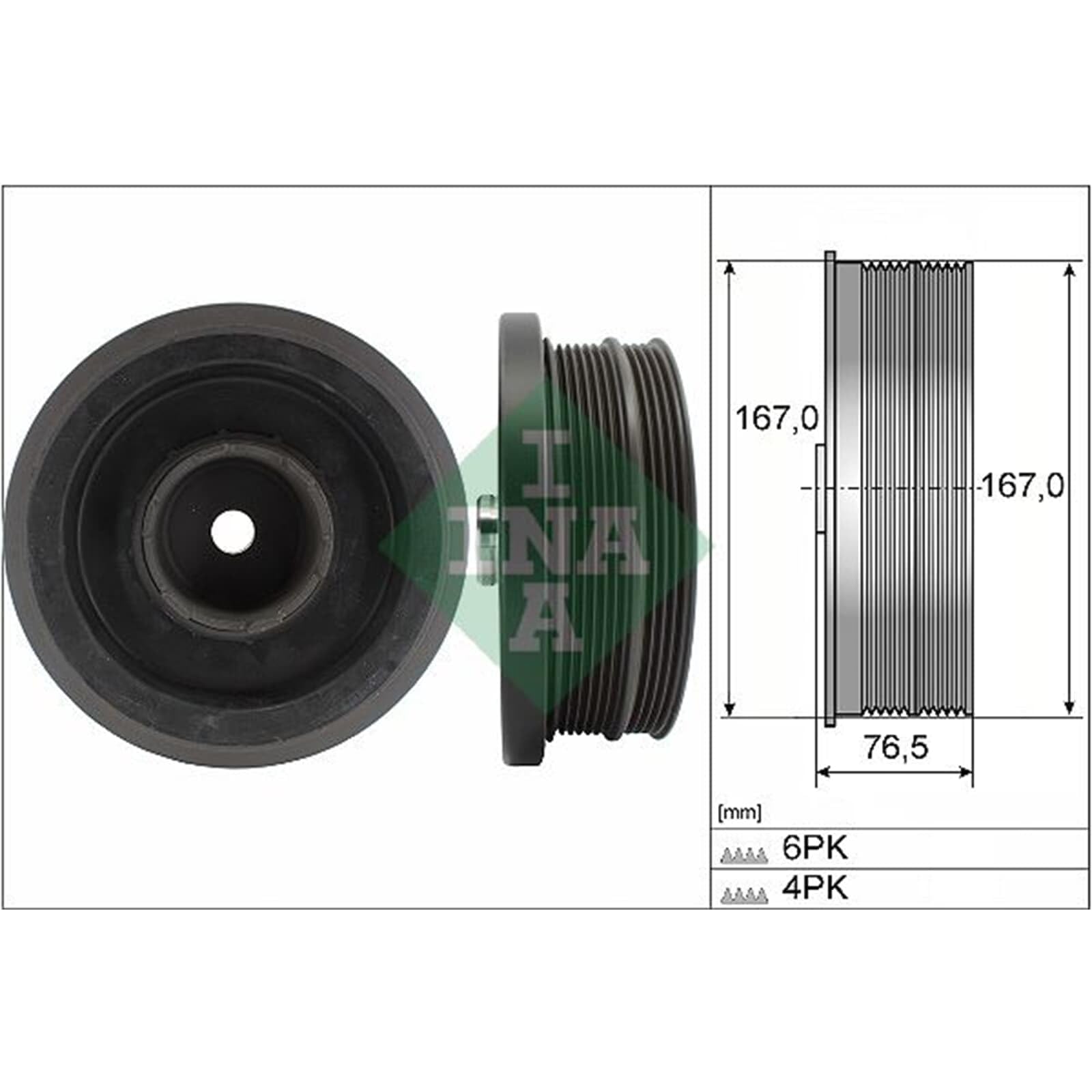 INA 544 0082 10 Puleggia cinghia albero a gomiti