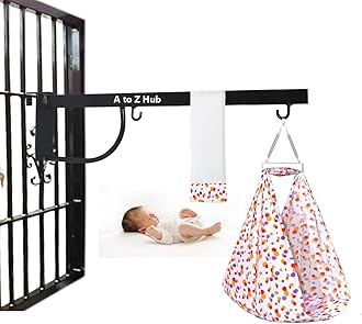 A to Z Hub Baby Cradle Window Metal Hanger/Ghodiyu/Swing/Parna/Jhula For New Born Baby With Jhula, Black