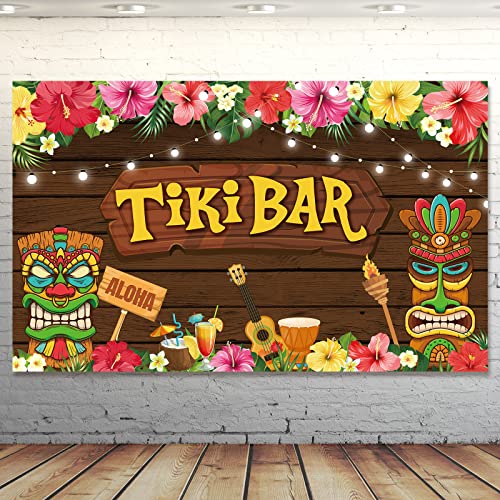 Bannière hawaïenne Tiki grand format pour photobooth thématique