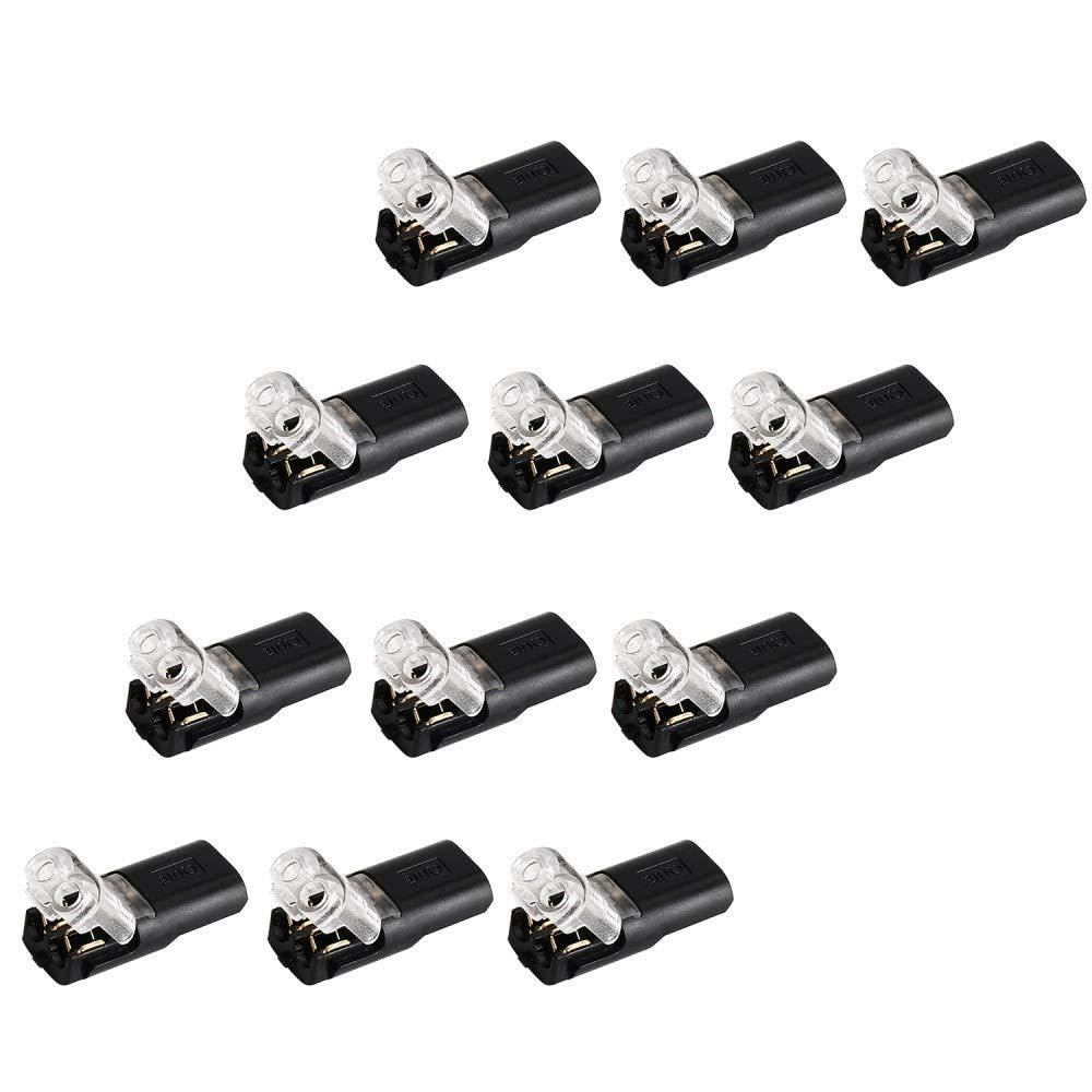 Pluggable LED Wire Connectors, TYUMEN 12pcs 2 Pin 2 Way Universal Compact Wire Terminals, No Wire-Stripping Required, Toolless Spring Wire Connectors, Quick Splice Wire Wiring Connector for AWG 20-24-image-26
