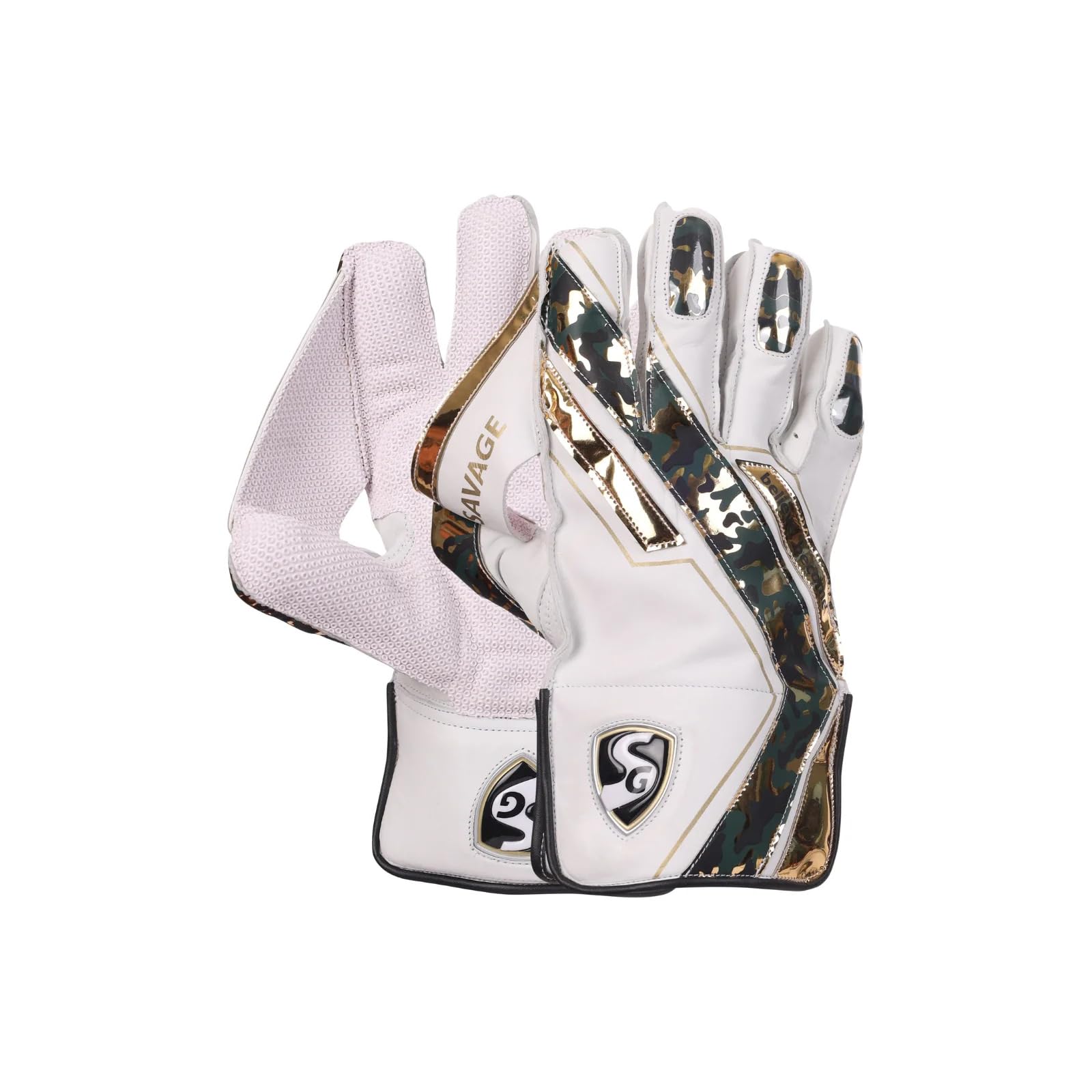 SG Leather Savage Wicket Keeping Gloves Adult, Cricket (White)-picture-27