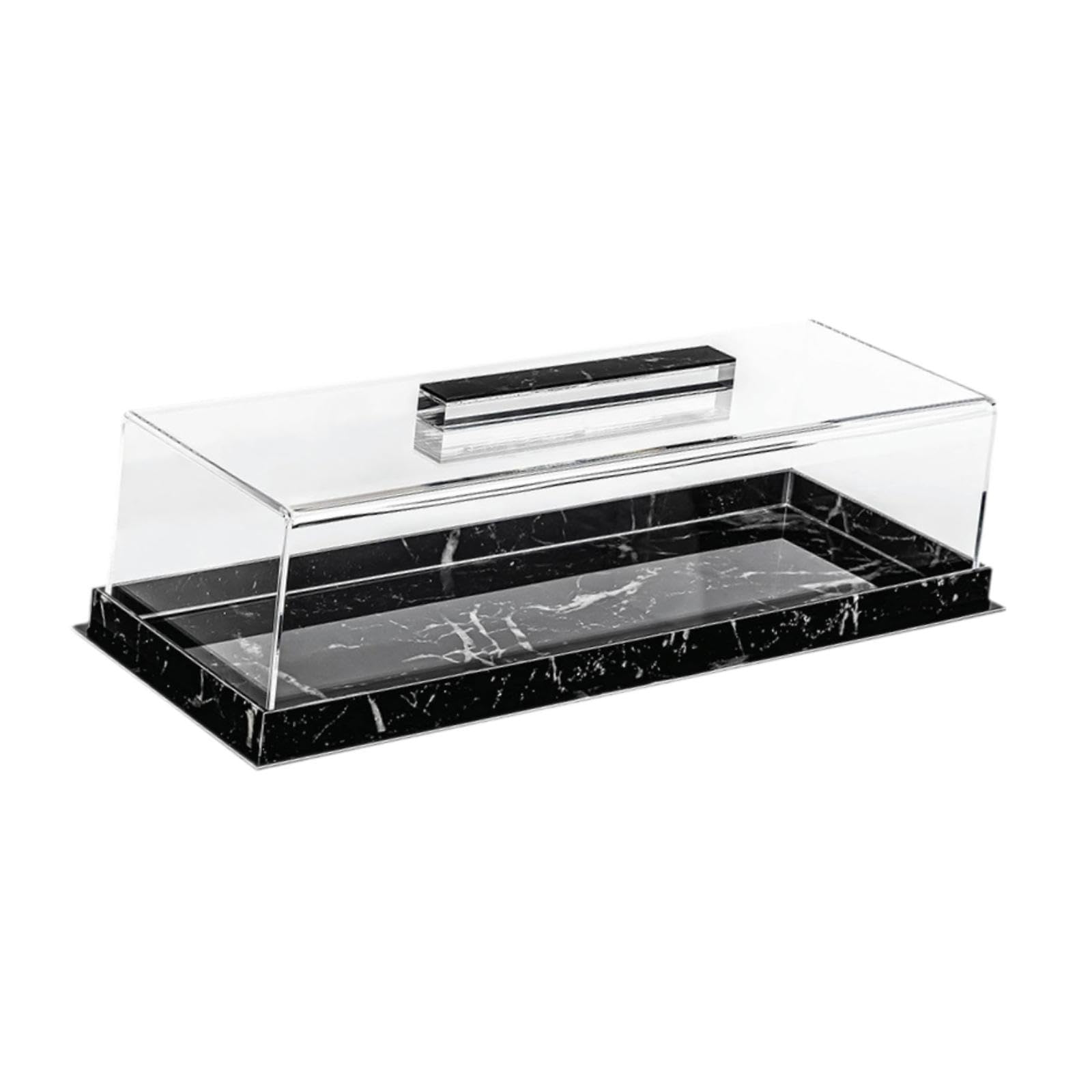MagiDeal Vitrine de pâtisserie de Boulangerie, présentoir à Desserts, boîte de présentation rectangulaire, Support à gâteaux pour Magasin, Commercial, Noir