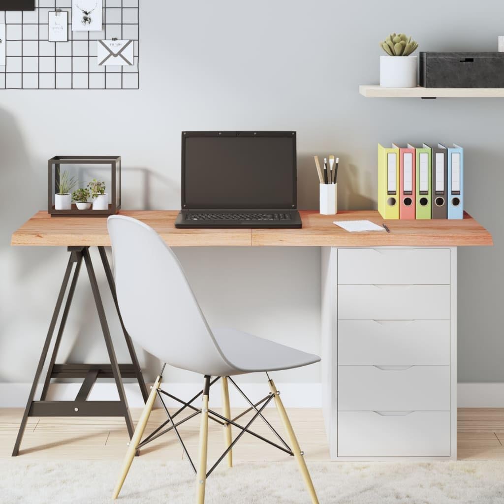 Table Top Light Brown 55.1"x23.6"x(0.8"-1.6") Treated Solid Wood Oak,Maximize Your Space with The Foldable Design, Allowing for Convenient Storage When not in use. Table Accessories