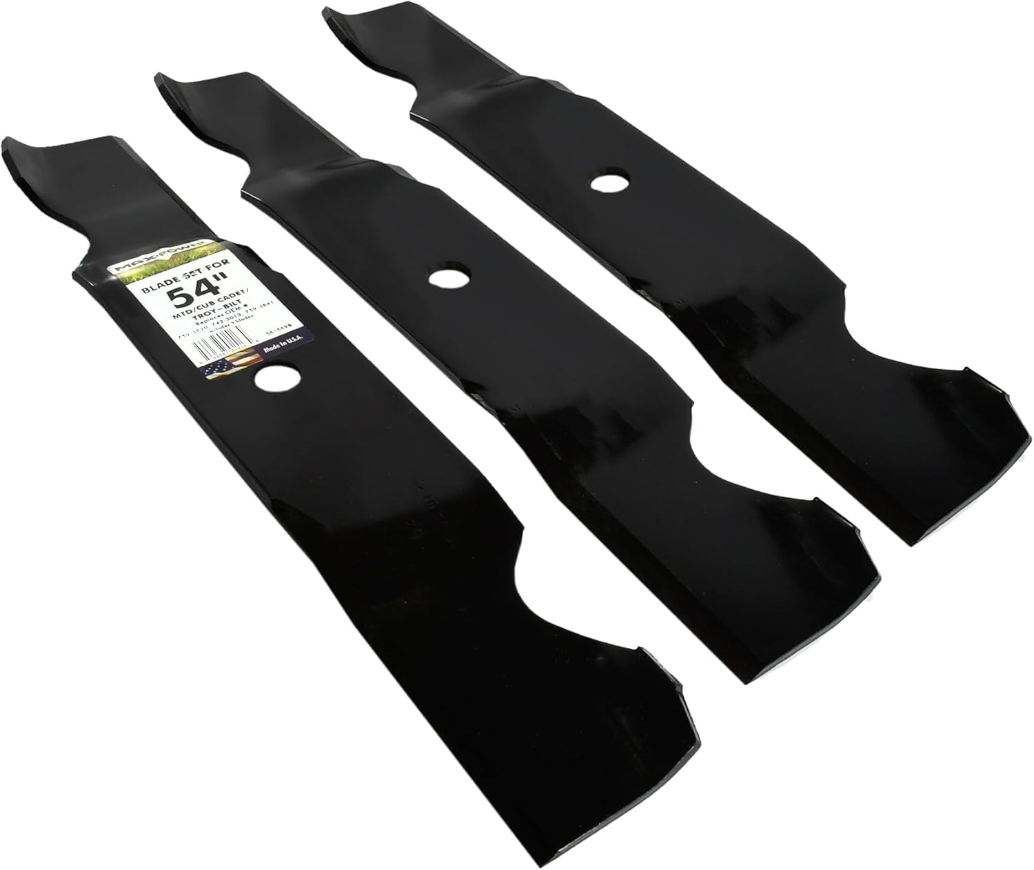 MaxPower 561549B 3 Blade Set for Many 54 in. Cut MTD, Cub Cadet, Troy-Bilt Mowers Replaces OEM #'s 742-3013, 759-3820, 759-3841, 50-2336
