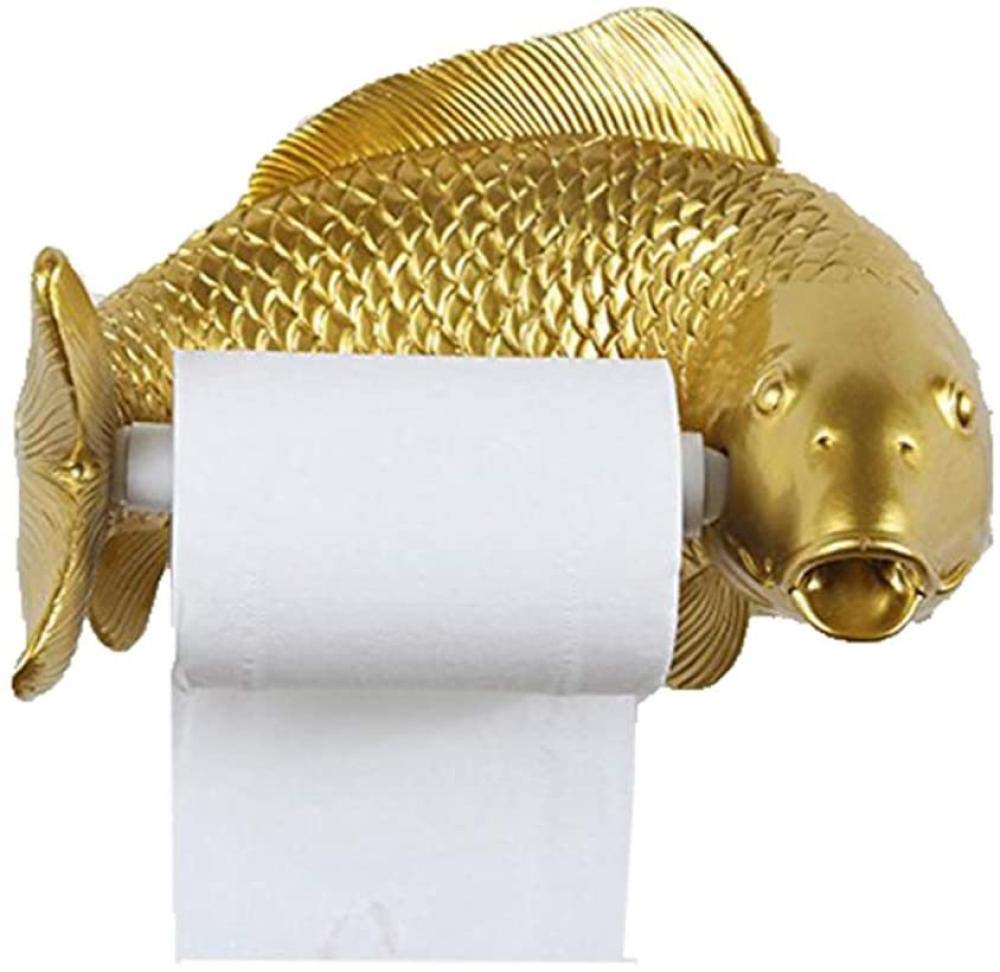 Portarotolo di carta igienica, portarotolo di carta igienica personalità creativa Distributore di portarotolo di carta igienica in resina di pesce divertente Parete della casa Scatola di carta igienic