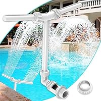 Wasserfall Pool, Dual Spray Einstellbarer Pool Zubehör, Pool Wasserfall mit Adapter Belüfter für Über Inground Spa Kühles Warmes Wasser Temperaturen