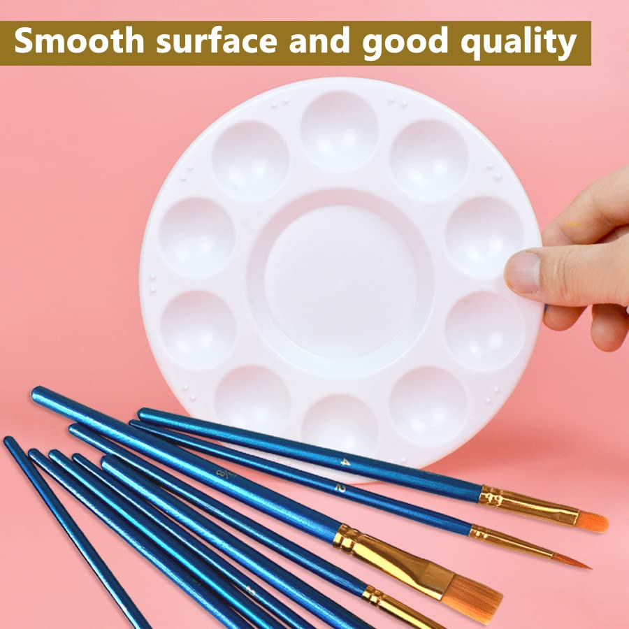 Set de pinceles para pintura y paleta, 10 pinceles de nylon y 1 paleta de plástico, combinación adecuada para óleo, acrílico y acuarela miniatura 7