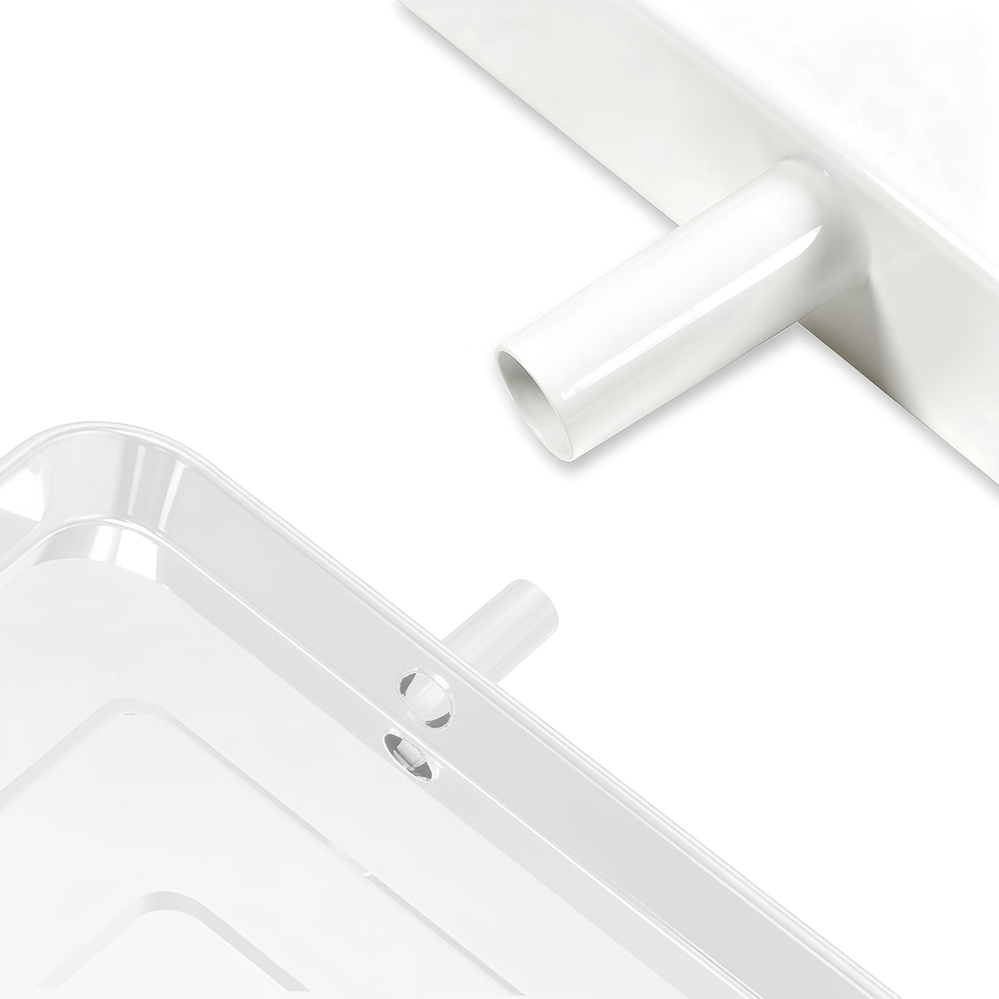 Vassoio di condensazione per aria condizionata, in acciaio inox 304 bianco, per uso esterno, anticorrosione, con tubo di scarico e supporto regolabile, 840 x 390 x 35 mm