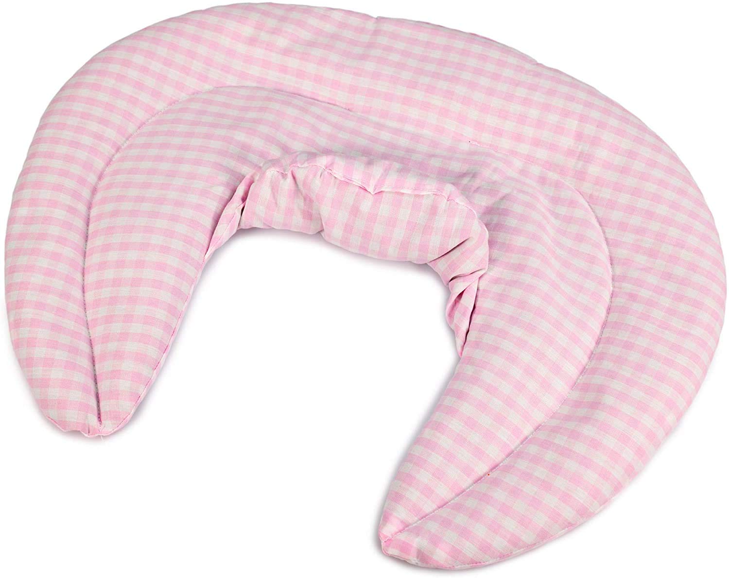 Bio Coussin de nuque avec col montant - Coussin aux grains de seigle et de blé - Coussin épaules et cou - Coussin chauffant - chaud ou froid (Design: rose et blanc)