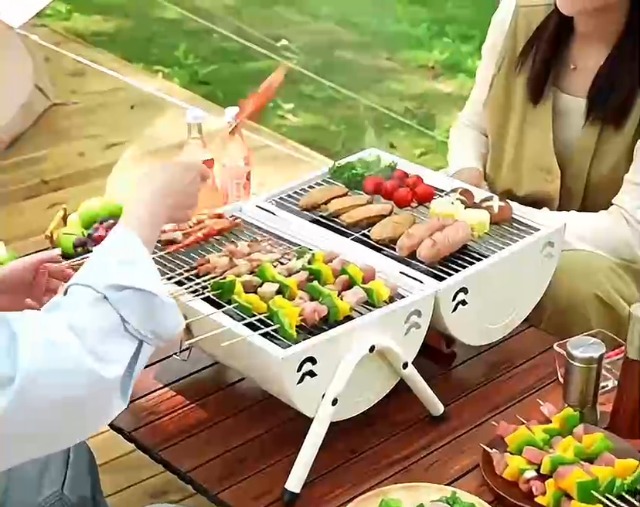 Amazon.co.jp: バーベキューコンロ4~6人用ホームポータブルグリル BBQ